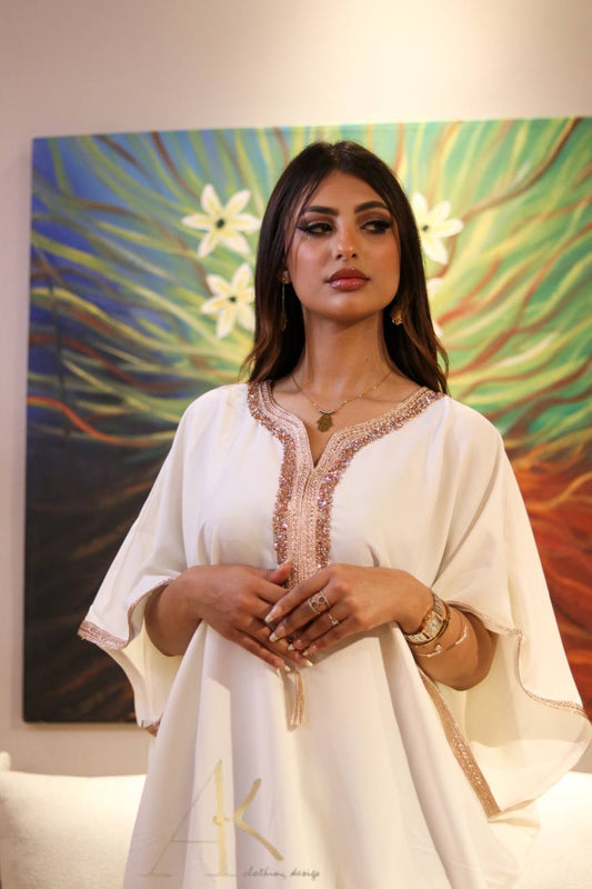 Gandoura MAROCAINE blonche bronze